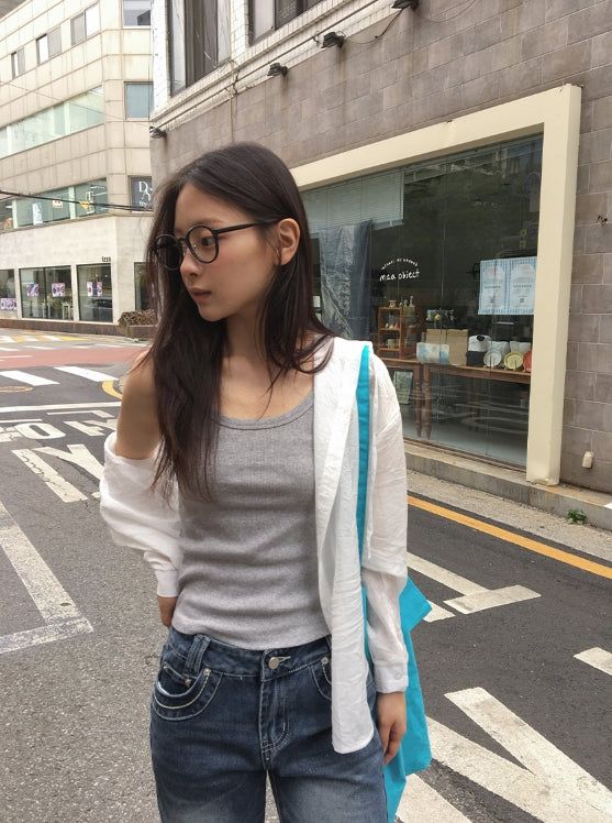Vicky Basic Ribbed Round Sleeveless