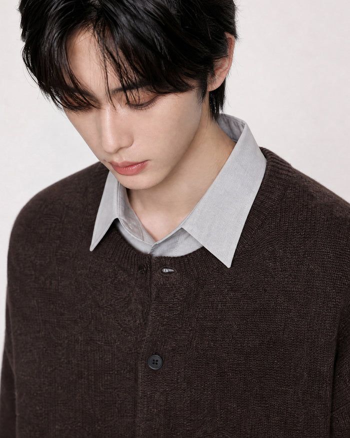 (UNISEX) Wool-Blend Knit Cardigan