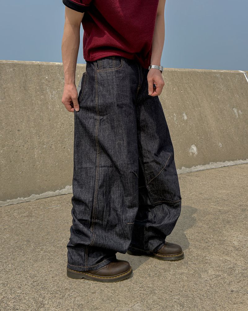 Evan Linen Curved Denim Pants
