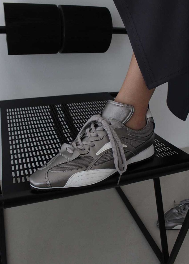 SILVER STILETTO SNEAKERS