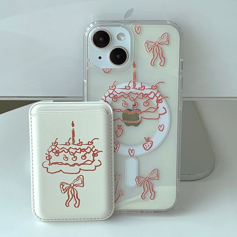 withsome（ウィズサム）の「RedWhite - Party Cake Magsafe Phone Case Card Pocket Set（Smartphone Accessories）」