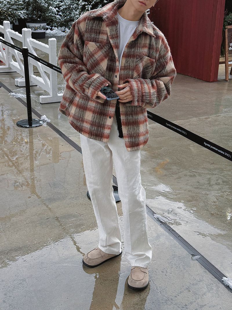 3 TAP Hairy Wool Check Jacket (2color)