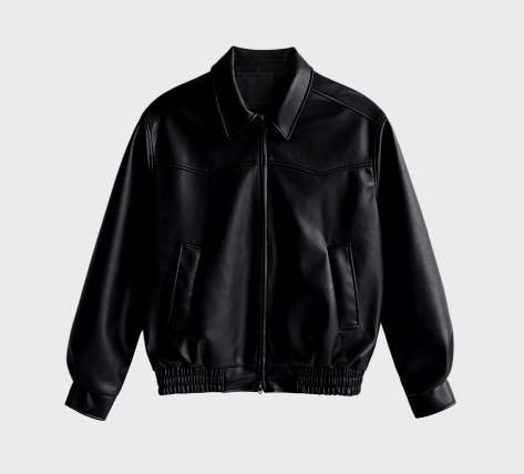 [ In-house ] Deep Black Premium Western Leather Blouson