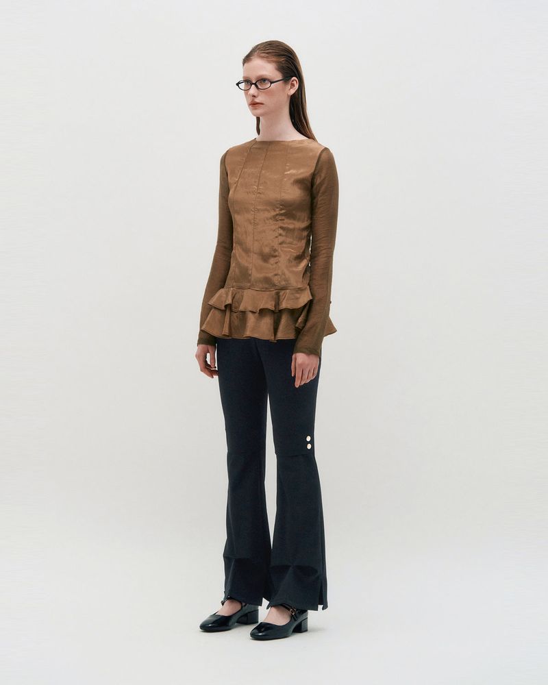 Pinched Slit Pants _ Black
