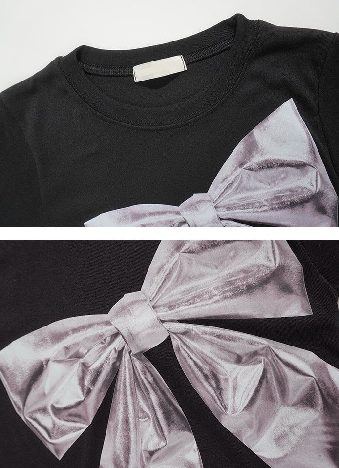 グリッターリボンプリンティドTシャツ
