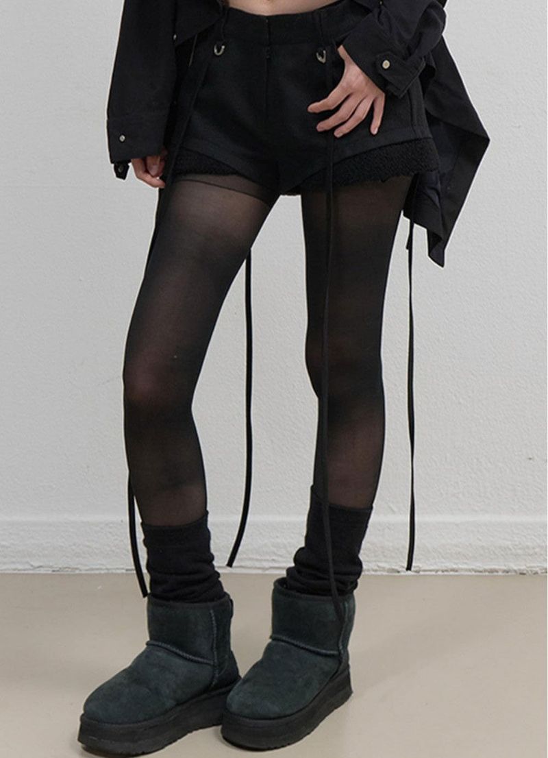 Micro Wool Shorts / Black