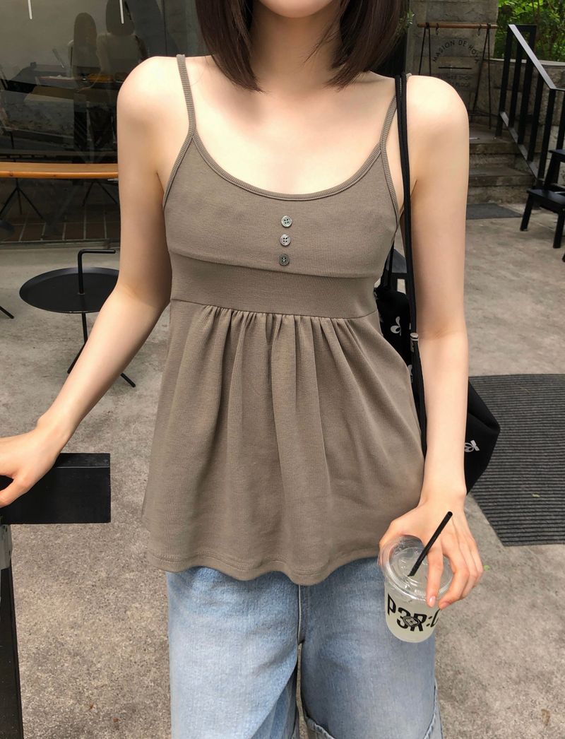 [ORIGINAL] Nev Shirred Ribbed Sleeveless