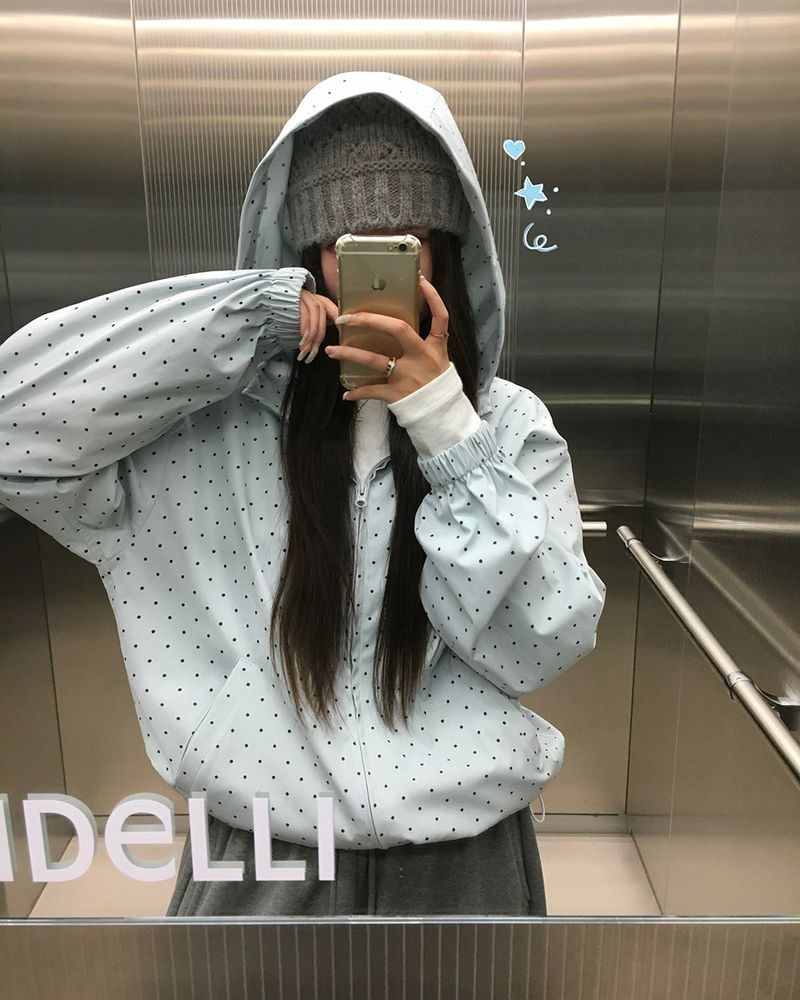 Milly Dot Hooded Windbreaker