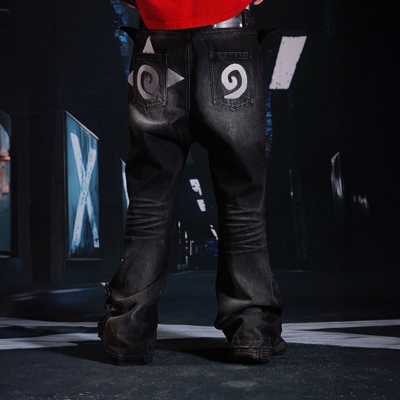 SEXXDEVIL Washed Terry Loose Bootcut Jeans