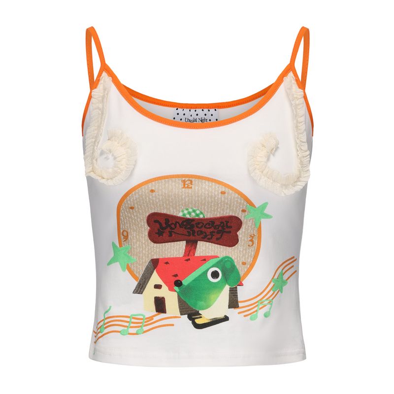 UnsocialNight lace cartoon vest