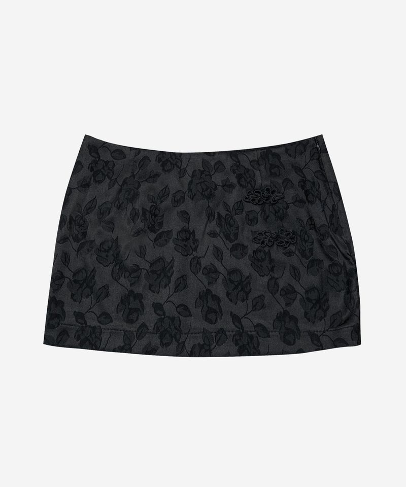 Knotted Satin Mini Skirt #Black(黑)