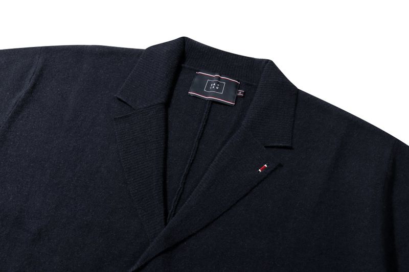 NOTCHED LAPEL KNIT BLAZER_NAVY