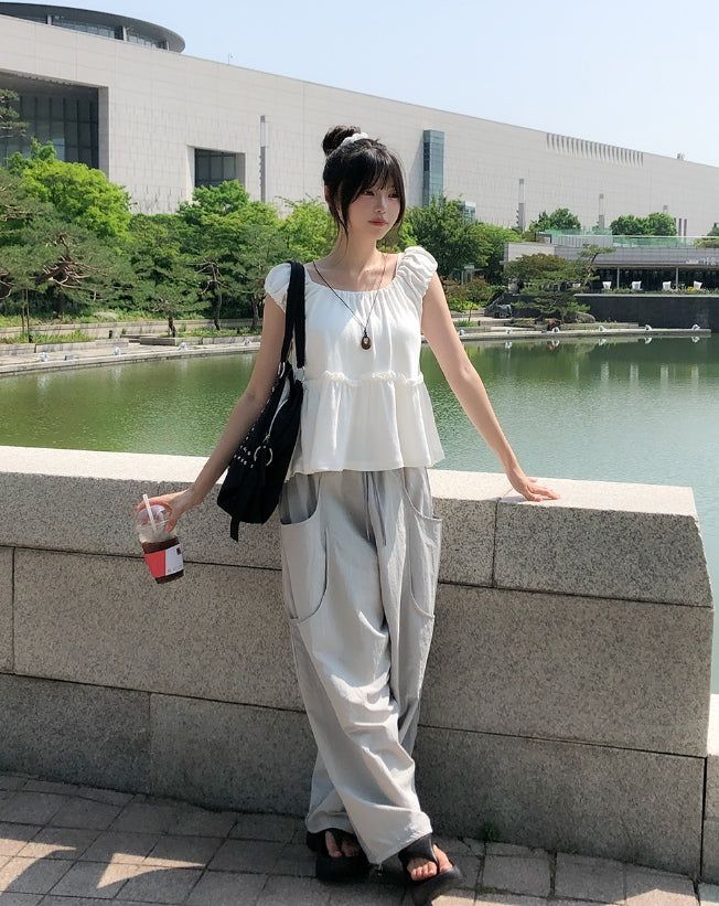 Pie Double Pocket Nylon Pants