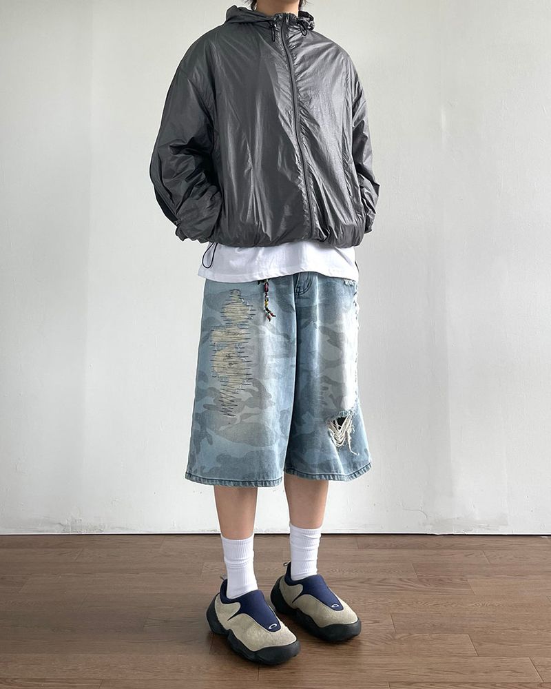 Wave Zipper Hood Windbreaker