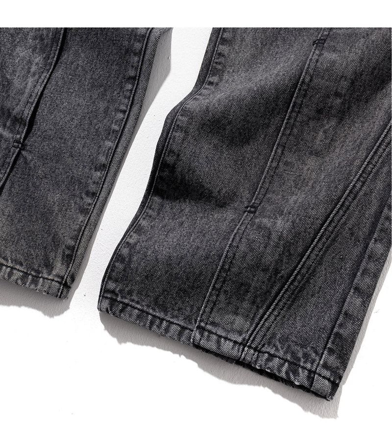 INCISION INVERTED WASHED DENIM PANTS