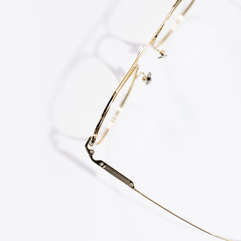 Knouun Square titanium glasses CODE. 102. G Yellow Glod