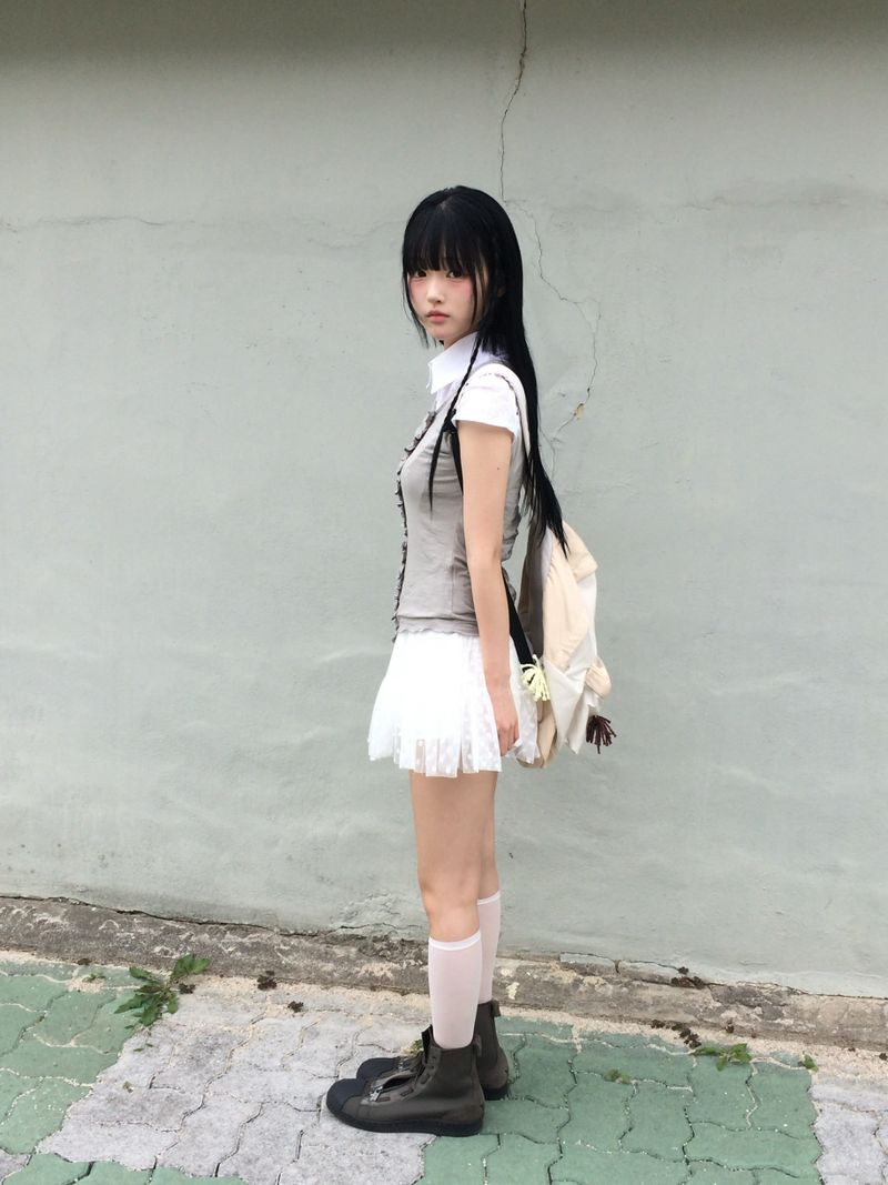 vintage two-tone backpack