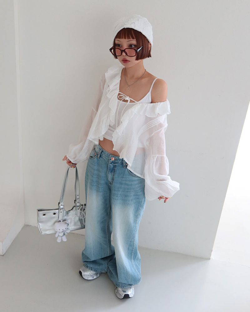 Shade light blue low wide jeans