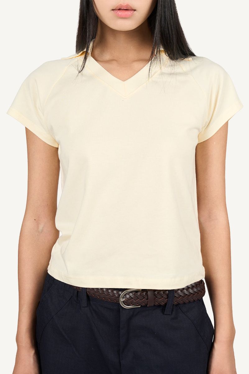 V-collar crop top