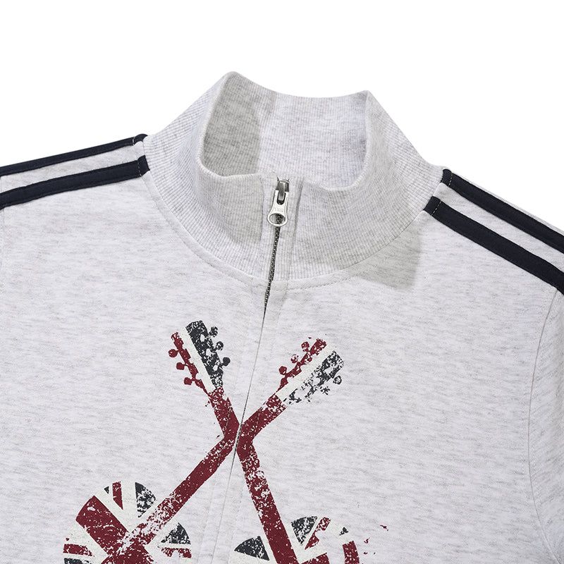 UNION JACK JERSEY ZIP UP [MELANGE GRAY]