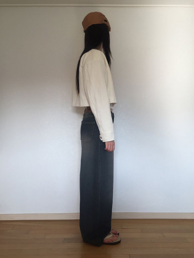 Touch denim wide long pants (2 colors)