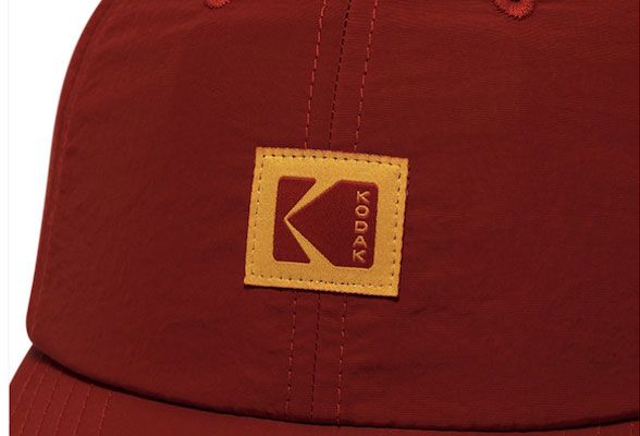 Relaxed Fit Nylon Square Logo Ball Cap【RED】