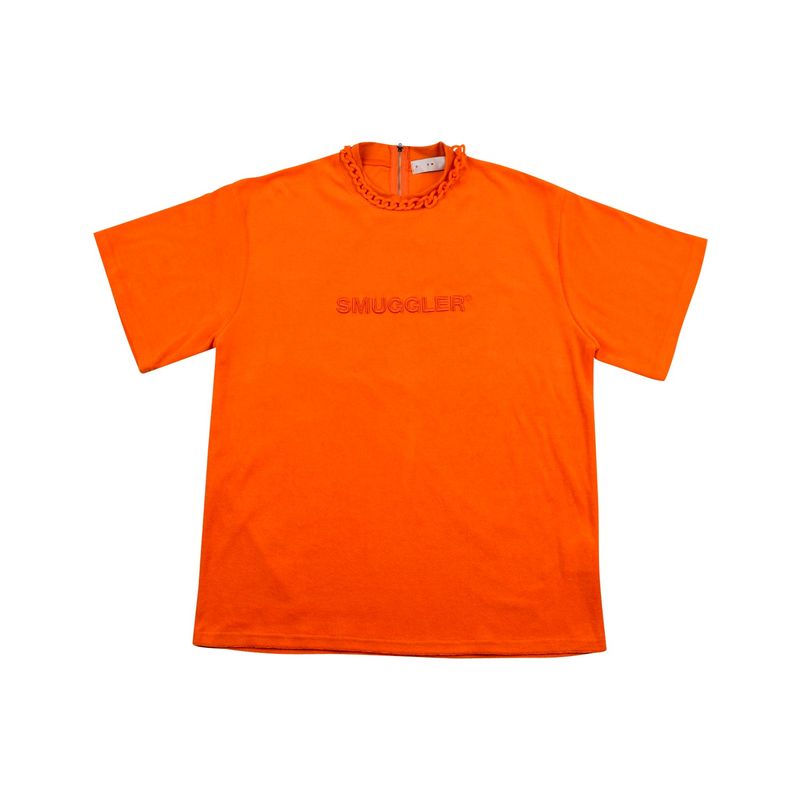 C.O.M.E（シーオーエムイー）の「[UNISEX] Detachable Chain Terry T-Shirt (Orange)（Tops）」