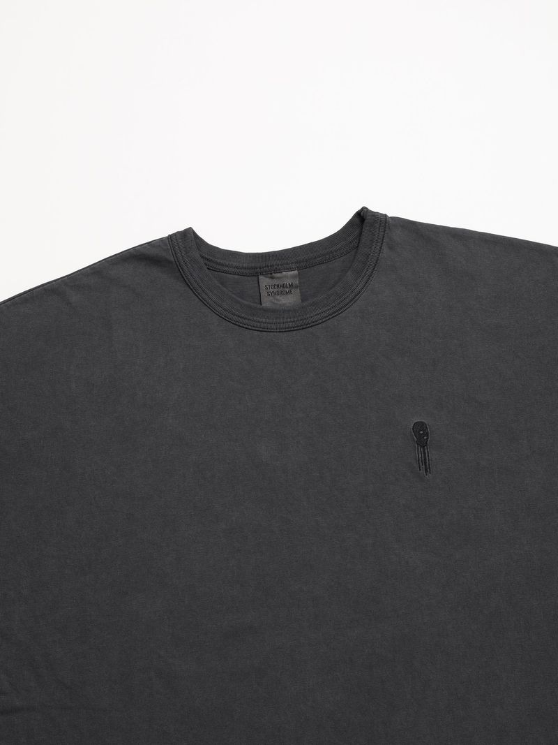 BALACLAVA TEE PIGMENT DYED - CHARCOAL