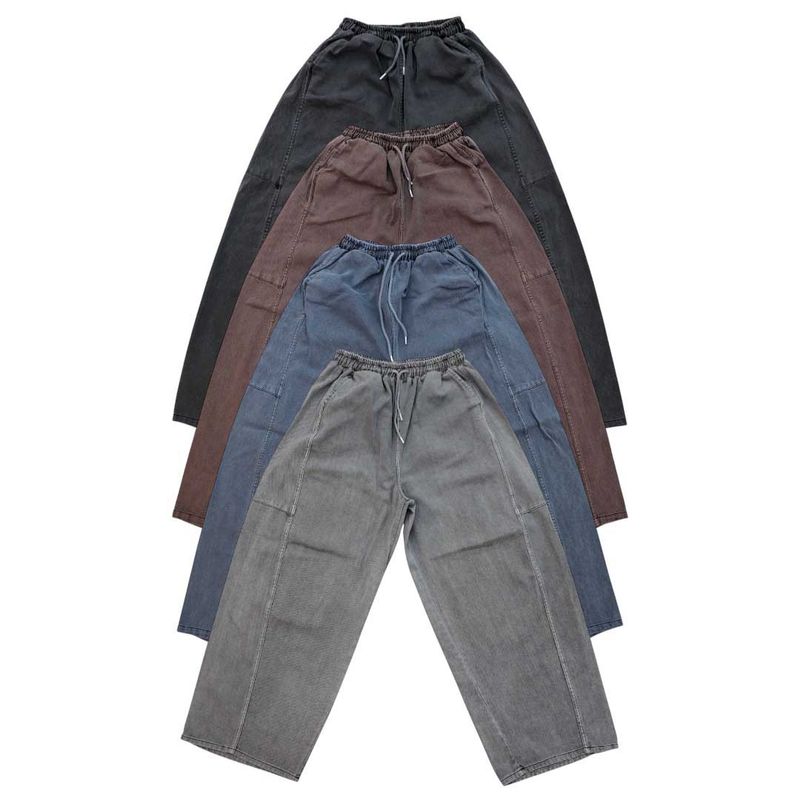 Wide Pigment Seamed Balloon Pants