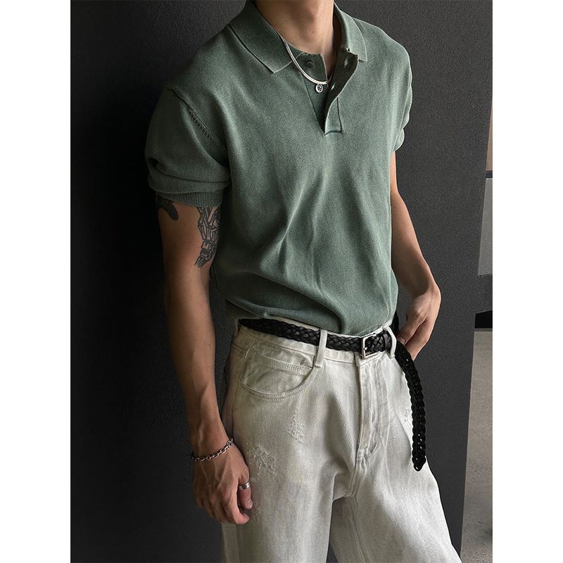 LAURANT（ロラン）の「[S/S] Pigment kara half knit t-shirts (5color)（Tops）」