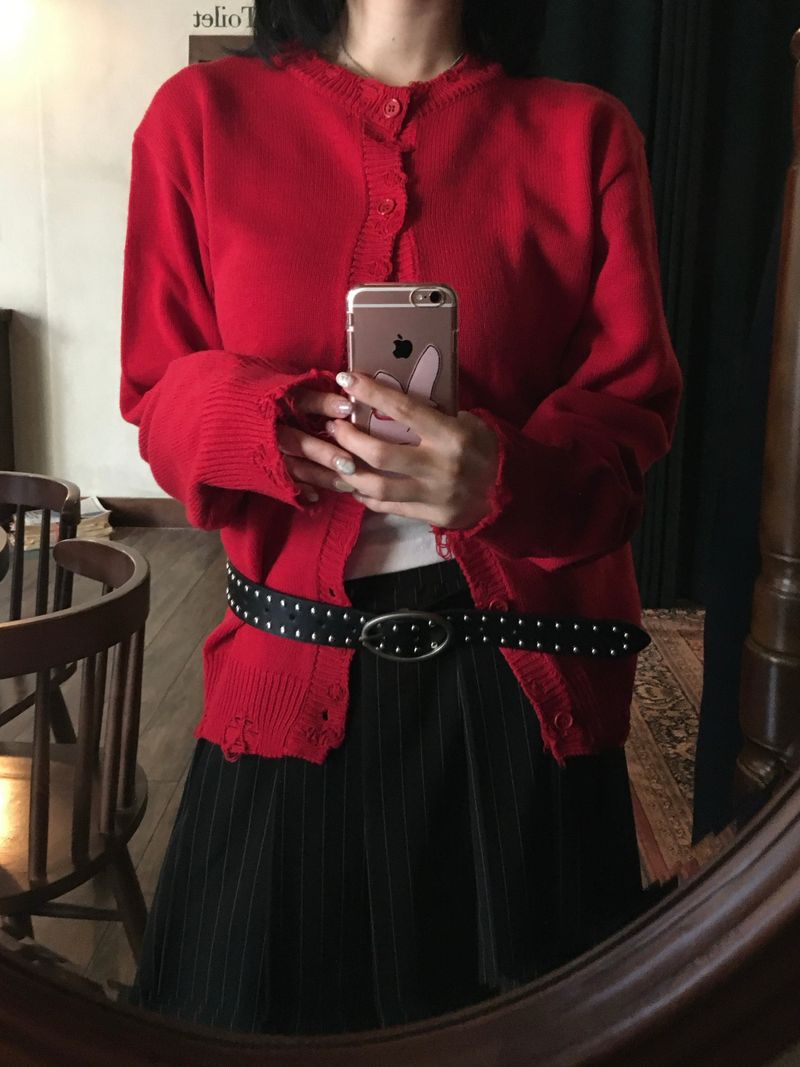 Peak Damage Crop Cardigan (4c)