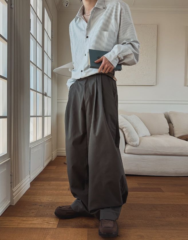 Ber Side Tuck Wide Pants