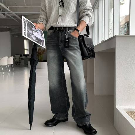 LOOKPLE（ルックプル）の「Eden 535 Retro Washed Long Wide Denim（Pants）」