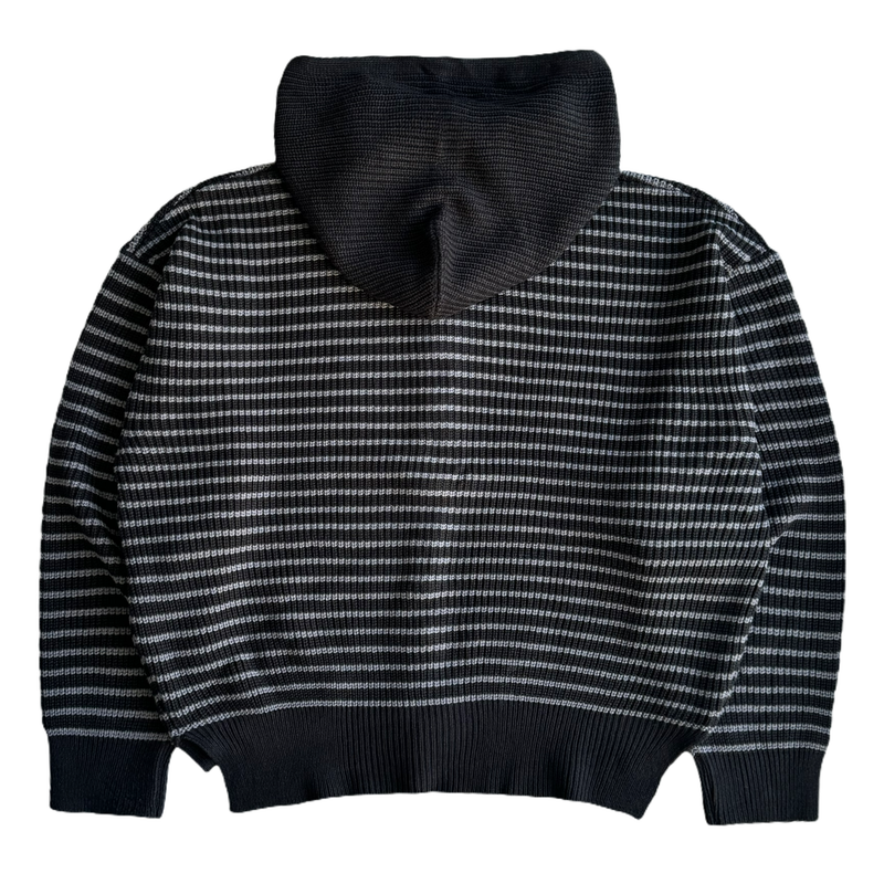 MEI STRIPE HAND-WARMER KNIT ZIP-UP UNISEX (2Color)