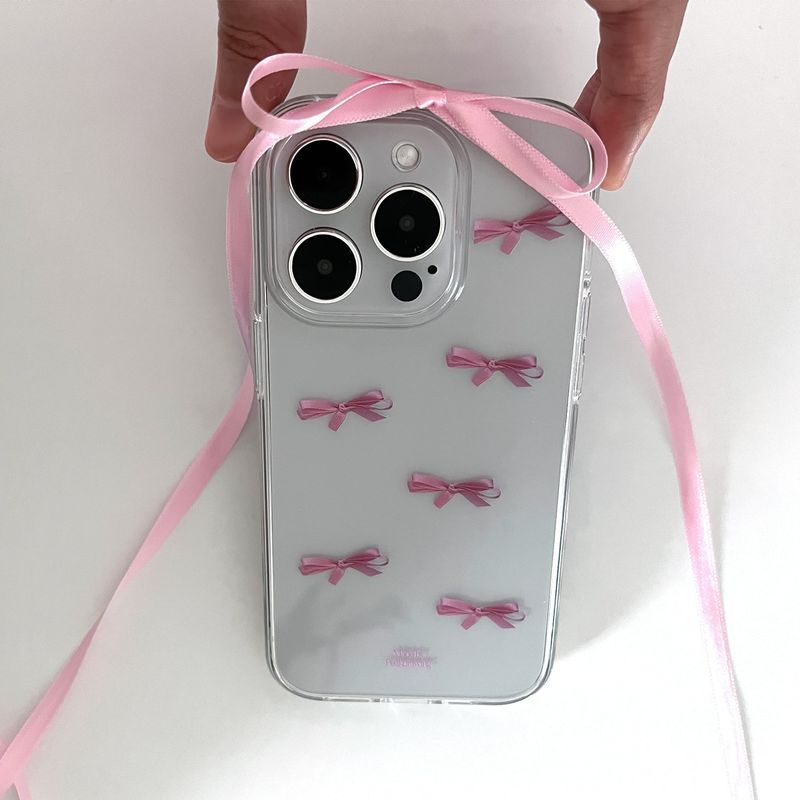 Tiny pink ribbon jelly hard case (clear)