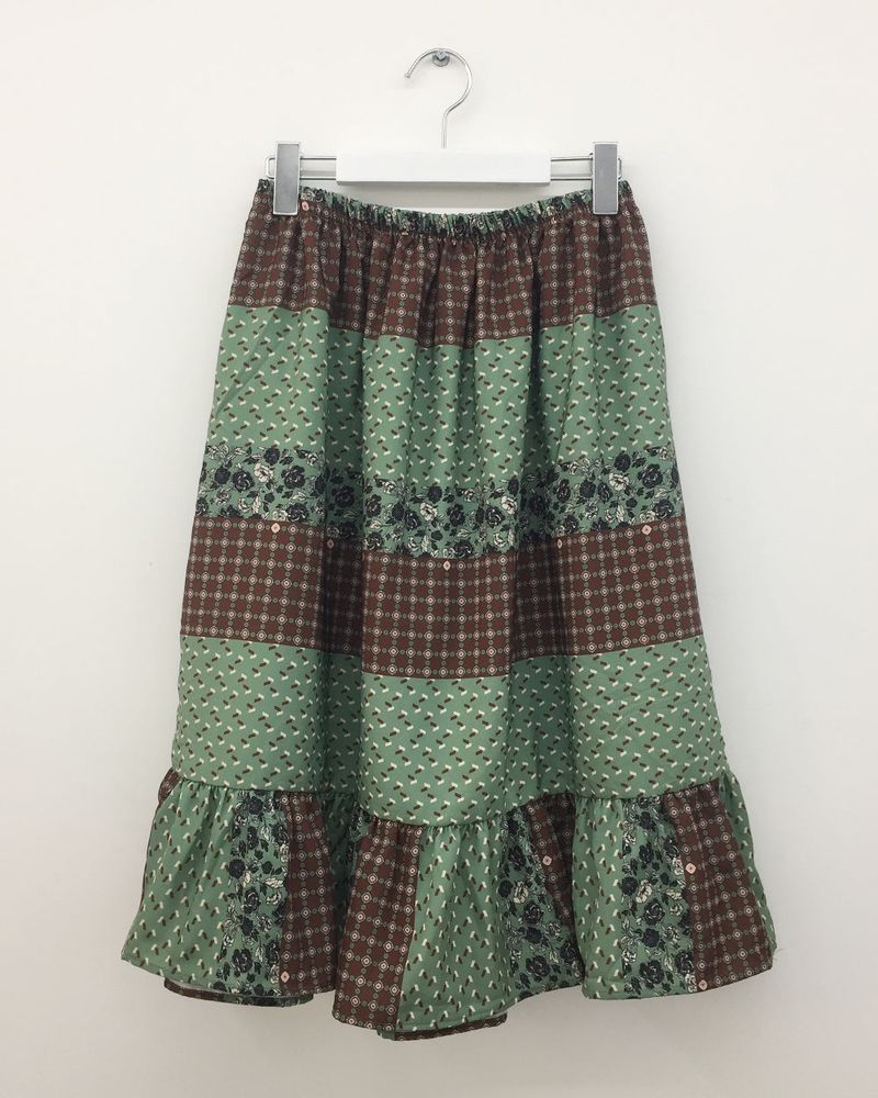 Gentle patchwork skirt (2color)