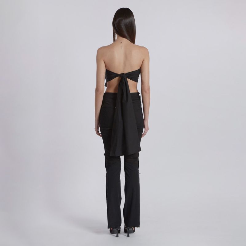 UNDERSTRAP KNEE DETAIL PANTS(BLACK)