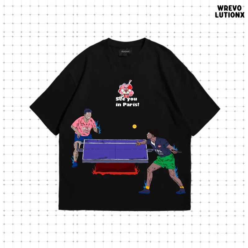 "See You in Paris" Table Tennis T-shirt(Black)