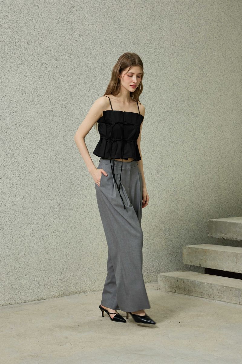 TOMO WIDE SLACKS / CHARCOAL