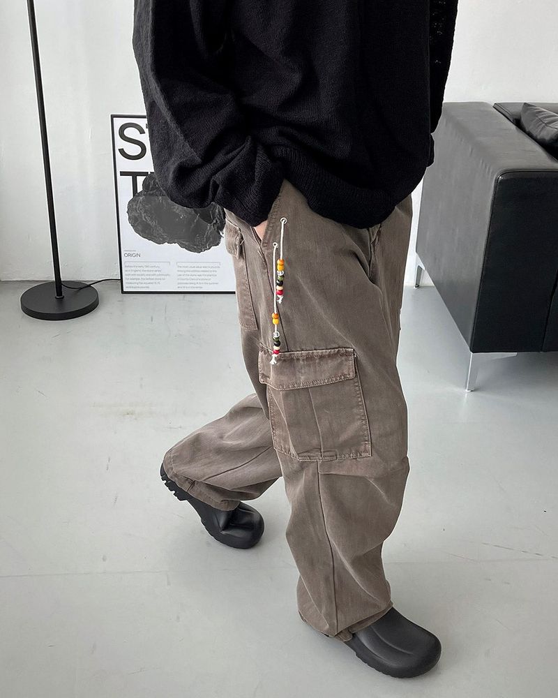 CL Ditto beads Washing cargo pants (3 colors)