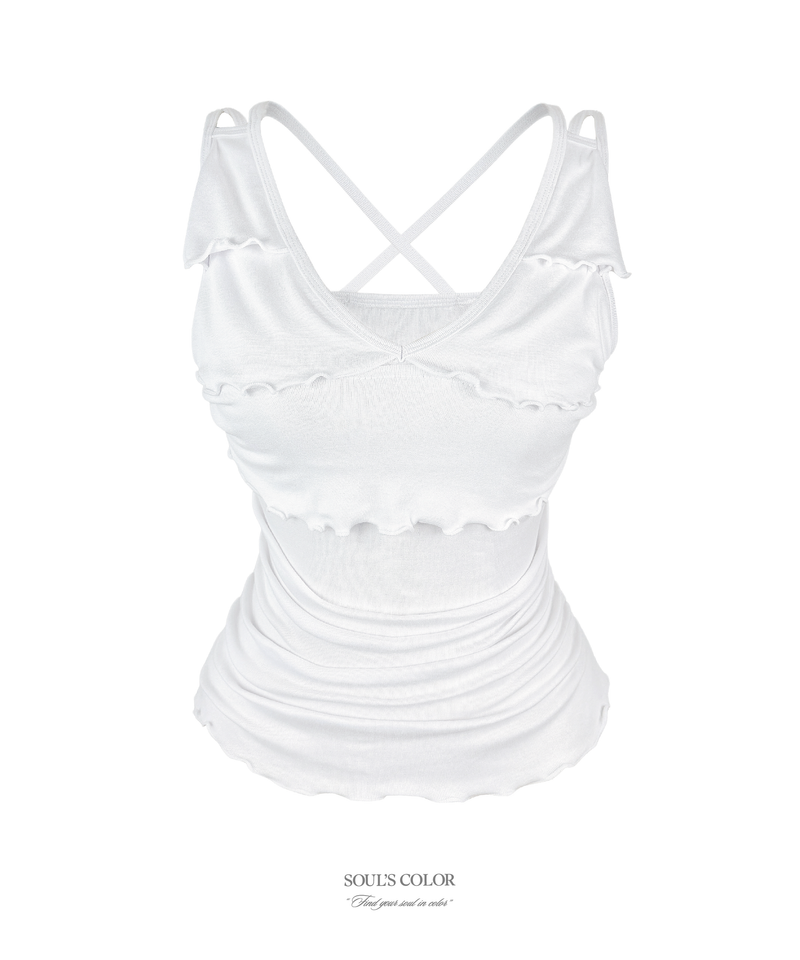 SOUL'S COLOR(ソウルズカラー)の「Ballet frill strap top (4color)(Tops)」