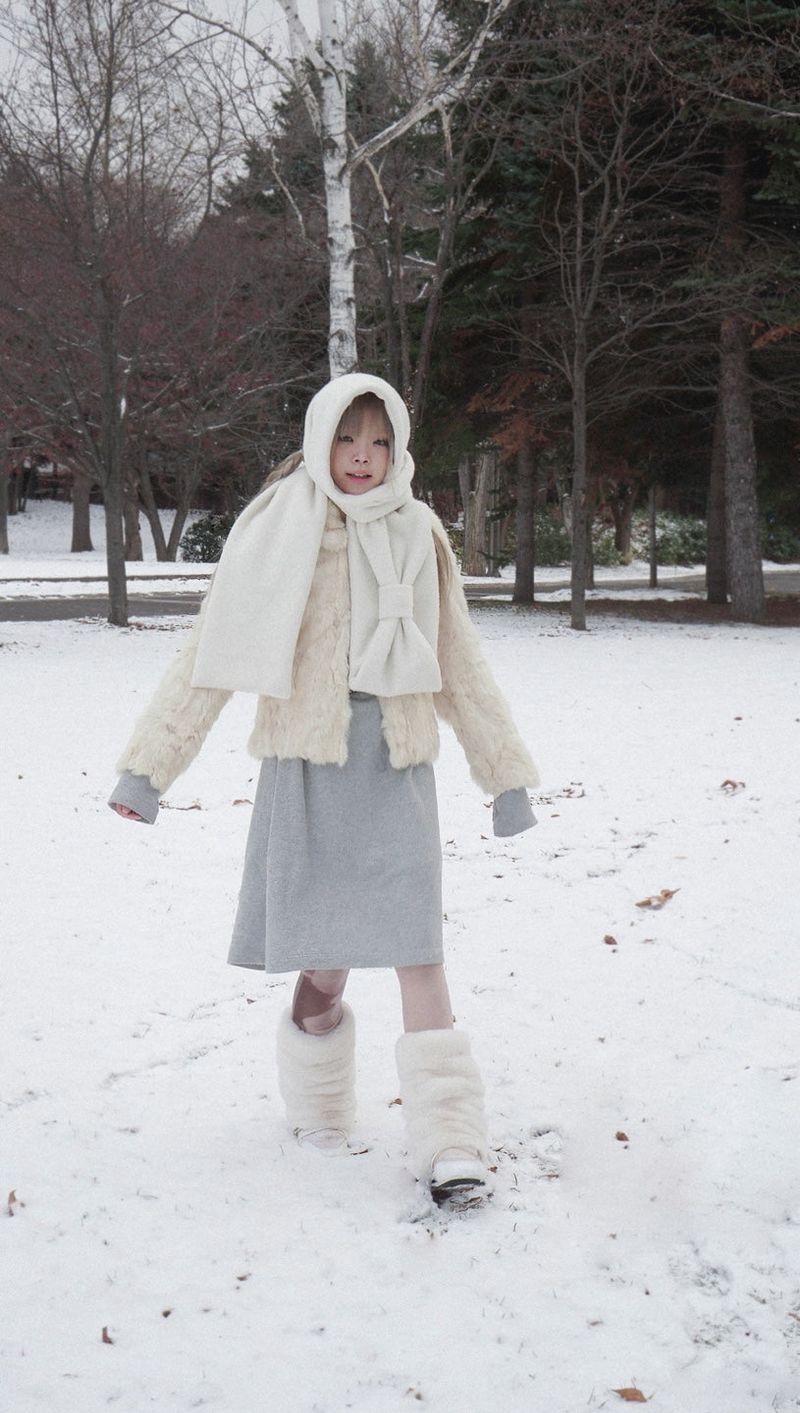 Ribbon Muffler_Fairy ivory