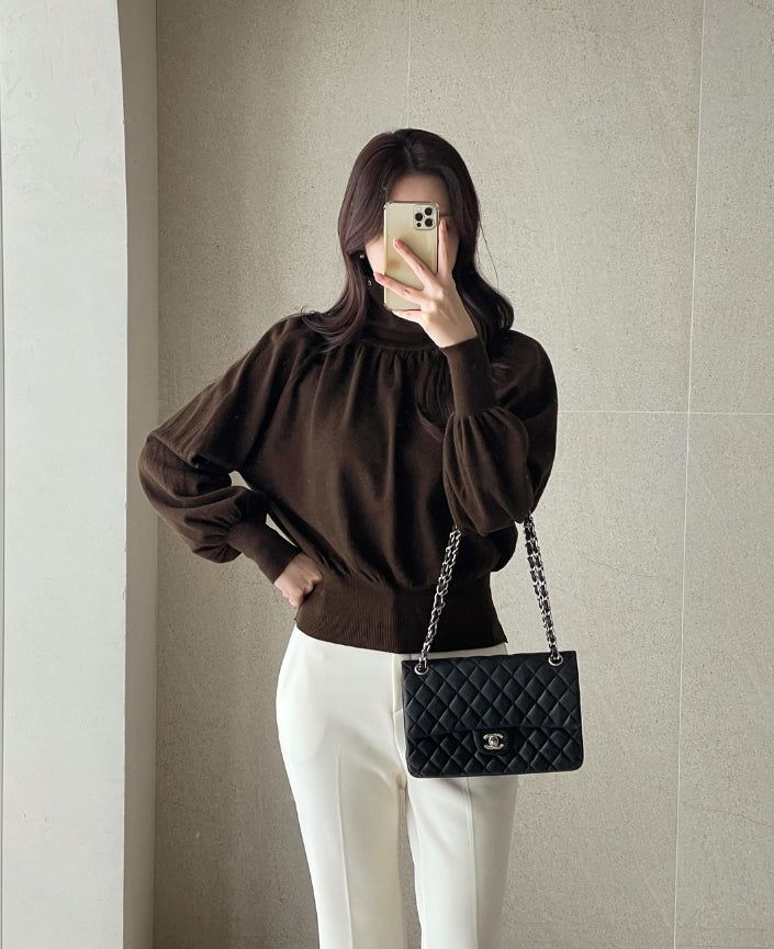 iam mari（アイアム マリ）の「Colb Puff Shirring Button Polar Knit（Tops）」