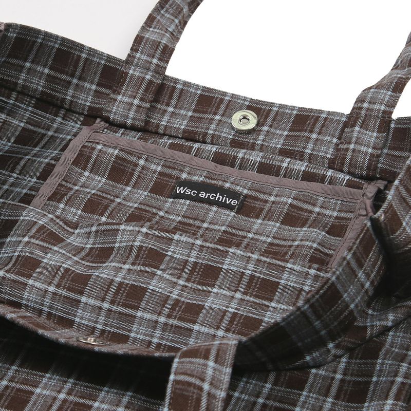 Check eyelet shopper bag 005