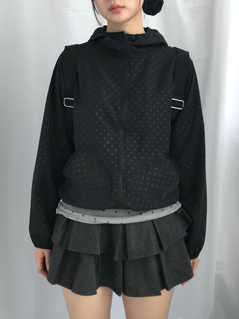 Soft terry dot windbreaker