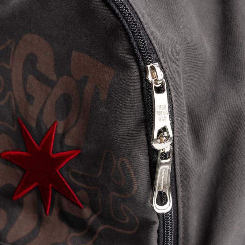Printed Twill Pocket Backpack (Gray)
