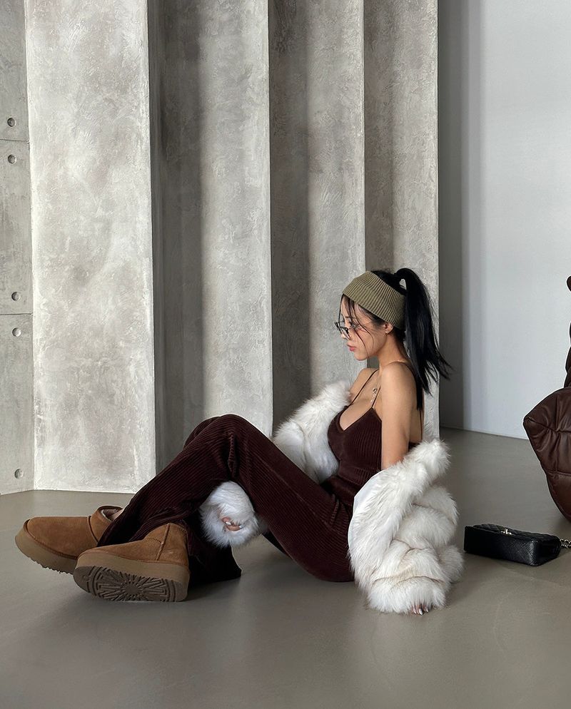 corduroy velvet bootcut pants