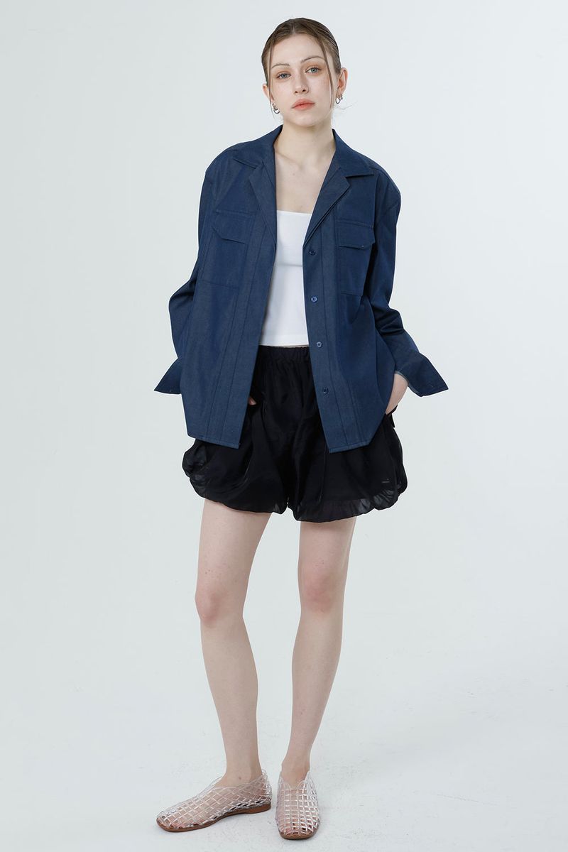 Loventina（ラヴェンティナ）の「TWILL FADED SHIRT_DARK BLUE（Tops）」