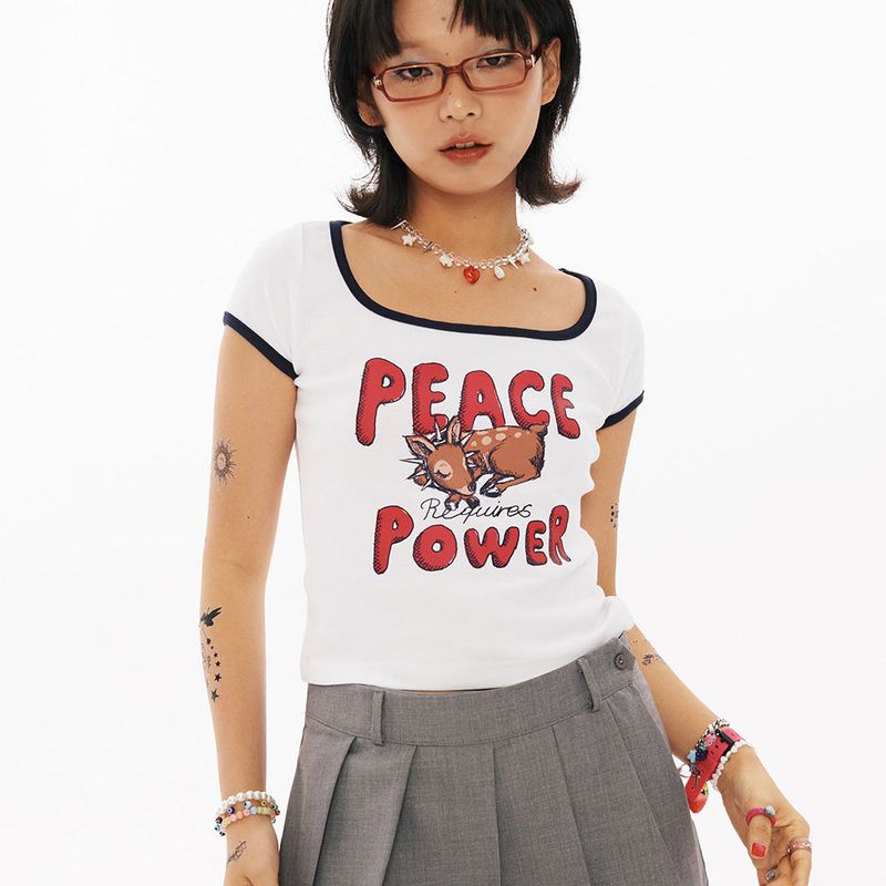 PEACE Crop T-shirt [2Color]