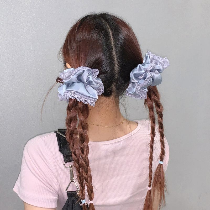 Blue dot Lace Scrunchies